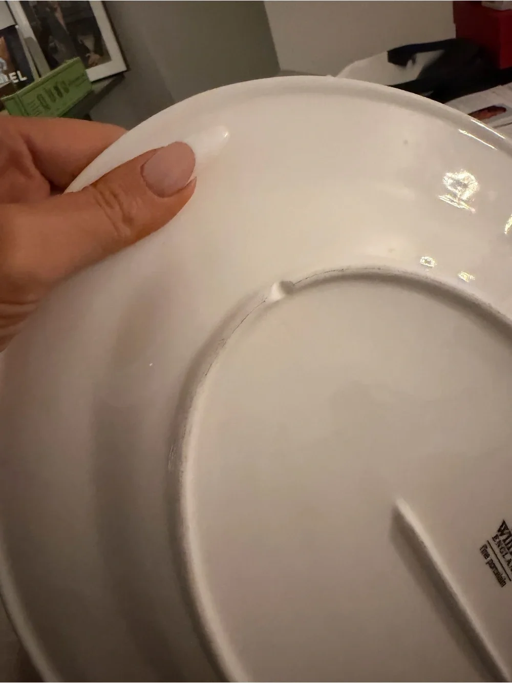 Wilmax England Porcelin Oval Professional Rolled Rim White Round Platter 17 inch